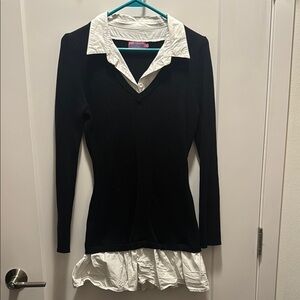 Edikted Black and White Layered Sweater Dress